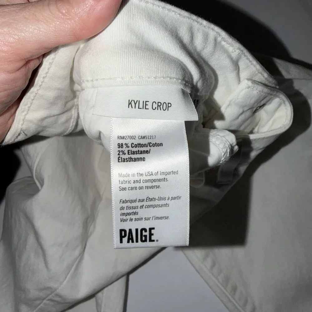 Paige Jeans Women 29‎ White Kylie Crop Minimalist Summer Spring Classic Vacation